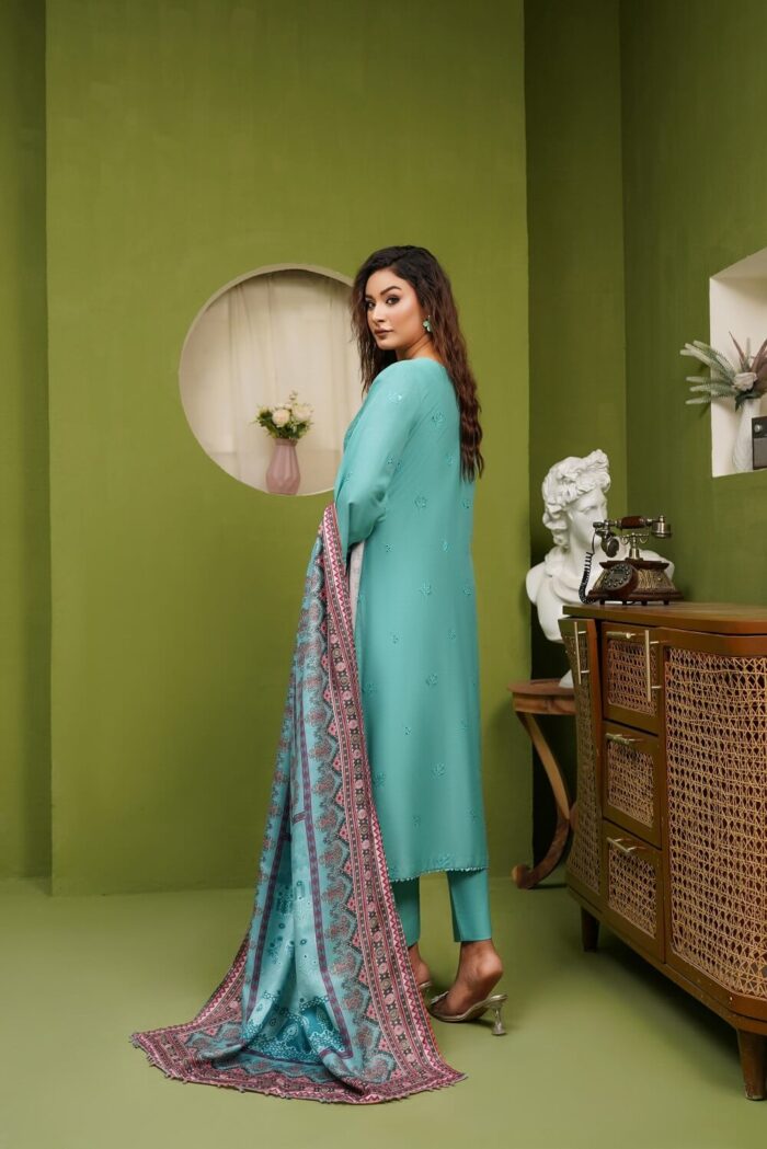 Areeba Dhanak Embroidered Suit - Image 2