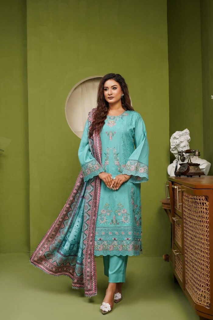 Areeba Dhanak Embroidered Suit - Image 4