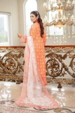 Hoorain Linen Printed Embroidered Suit - Image 2
