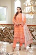 Hoorain Linen Printed Embroidered Suit