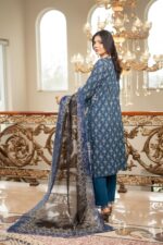 Zimal Linen Printed Embroidered Suit - Image 2