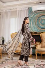 Alizeh Linen Printed Embroidered Suit - Image 2