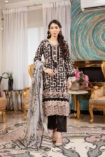 Alizeh Linen Printed Embroidered Suit