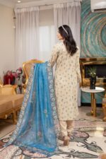 Eshaal Linen Printed Embroidered Suit - Image 2