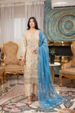 Eshaal Linen Printed Embroidered Suit
