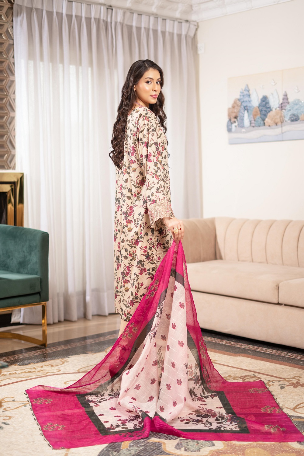 IMG-20250924-WA0101 Rania Linen Printed Embroidered Suit - Image 2