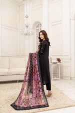 Zahra Airjet Linen Embroidered Suit - Image 2