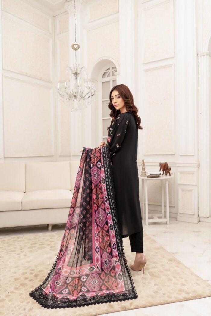 Zahra Airjet Linen Embroidered Suit - Image 2