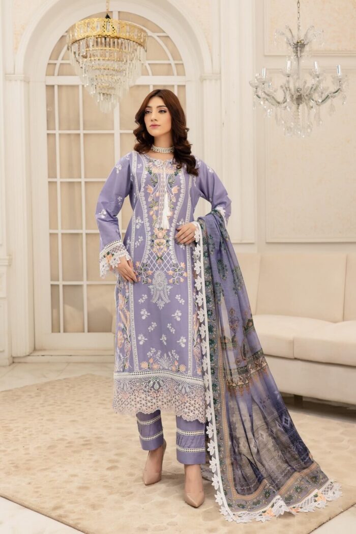 Aleena Airjet Linen Embroidered Suit  - Image 1