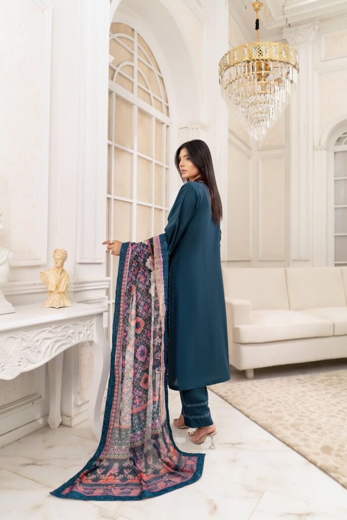 Mahnoor Airjet Linen Embroidered Suit - Image 2