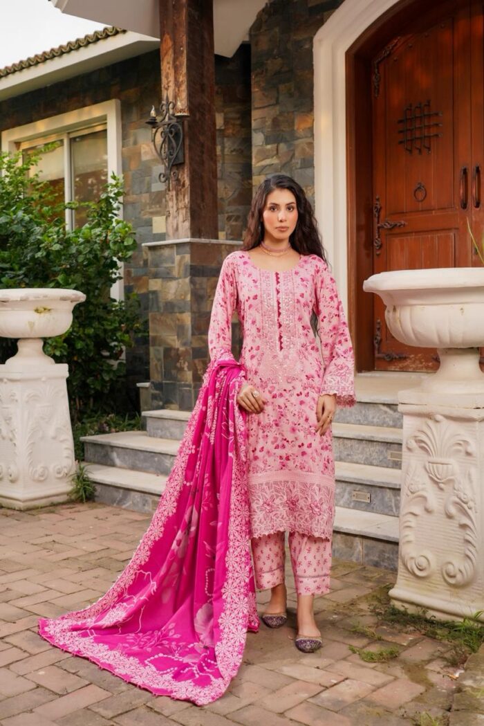 Aira Winter Linen Embroidered Suit - Image 1