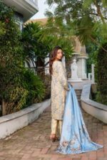 Hania Winter Linen Embroidered Suit - Image 2