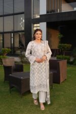 Meher Winter Linen Embroidered Suit