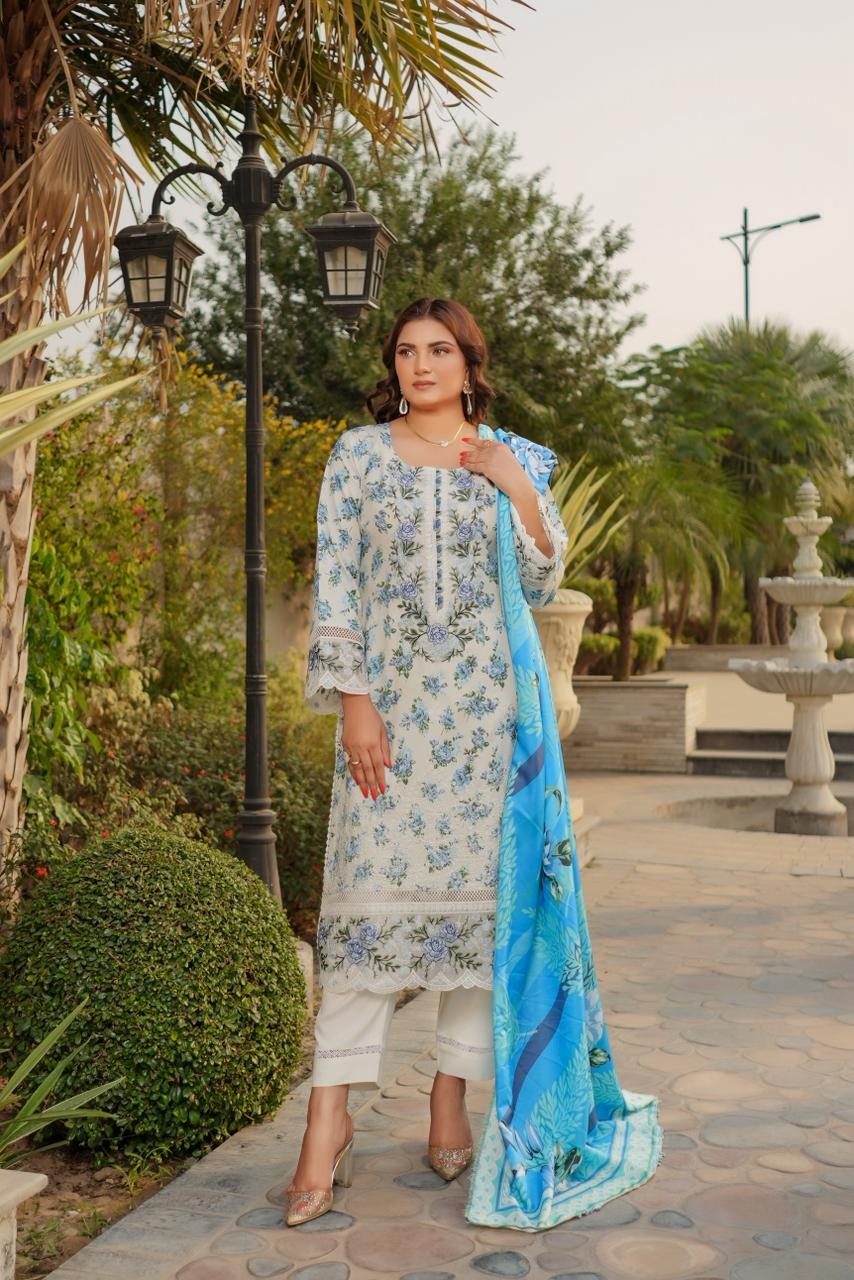 Hoorain Winter Linen Embroidered Suit Hoorain Winter Dhanak Embroidered Suit - Image 1