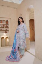 Sana Noir Floral Embroidered Winter Suit