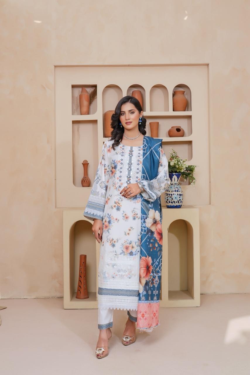 Winter Dress Munira Designer 20 Book 06 Hania Grace Embroidered Winter Collection Suit - Image 1