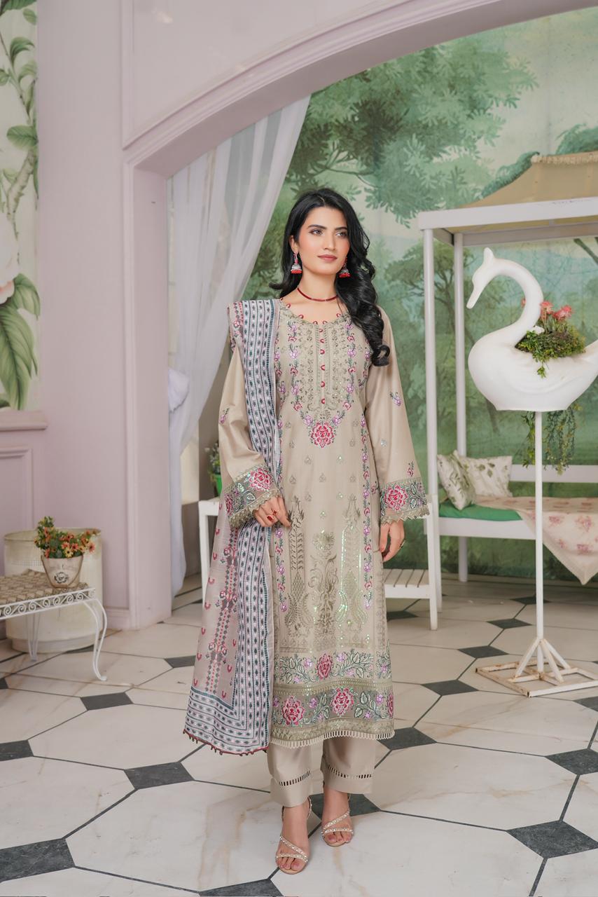 Summer Bana dora lawn Fabrics Dress Munira Designer Book 10 (11) Mehwish Afsheen Festive Lawn Suit - Image 1