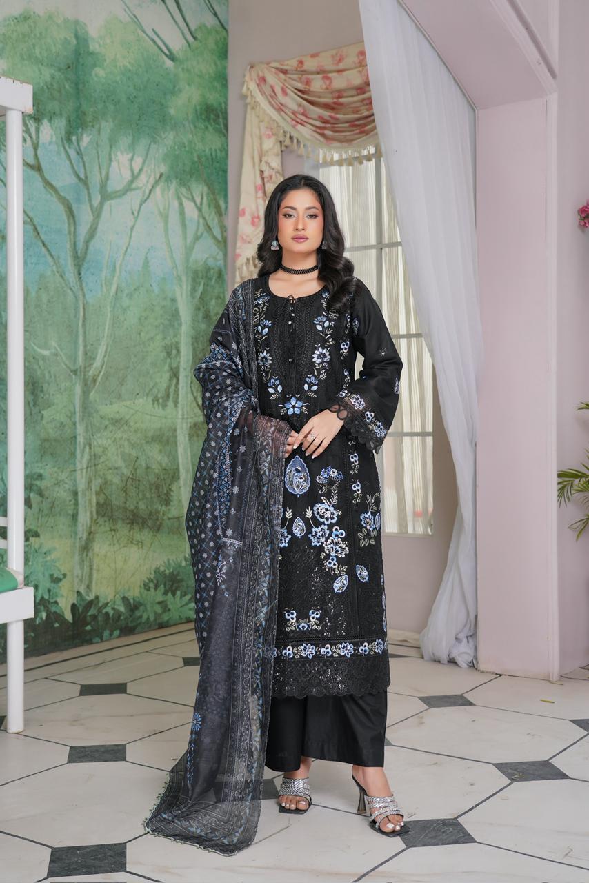 Summer Bana dora lawn Fabrics Dress Munira Designer Book 10 (14) Mehwish Anaya Elegant Lawn Suit - Image 1