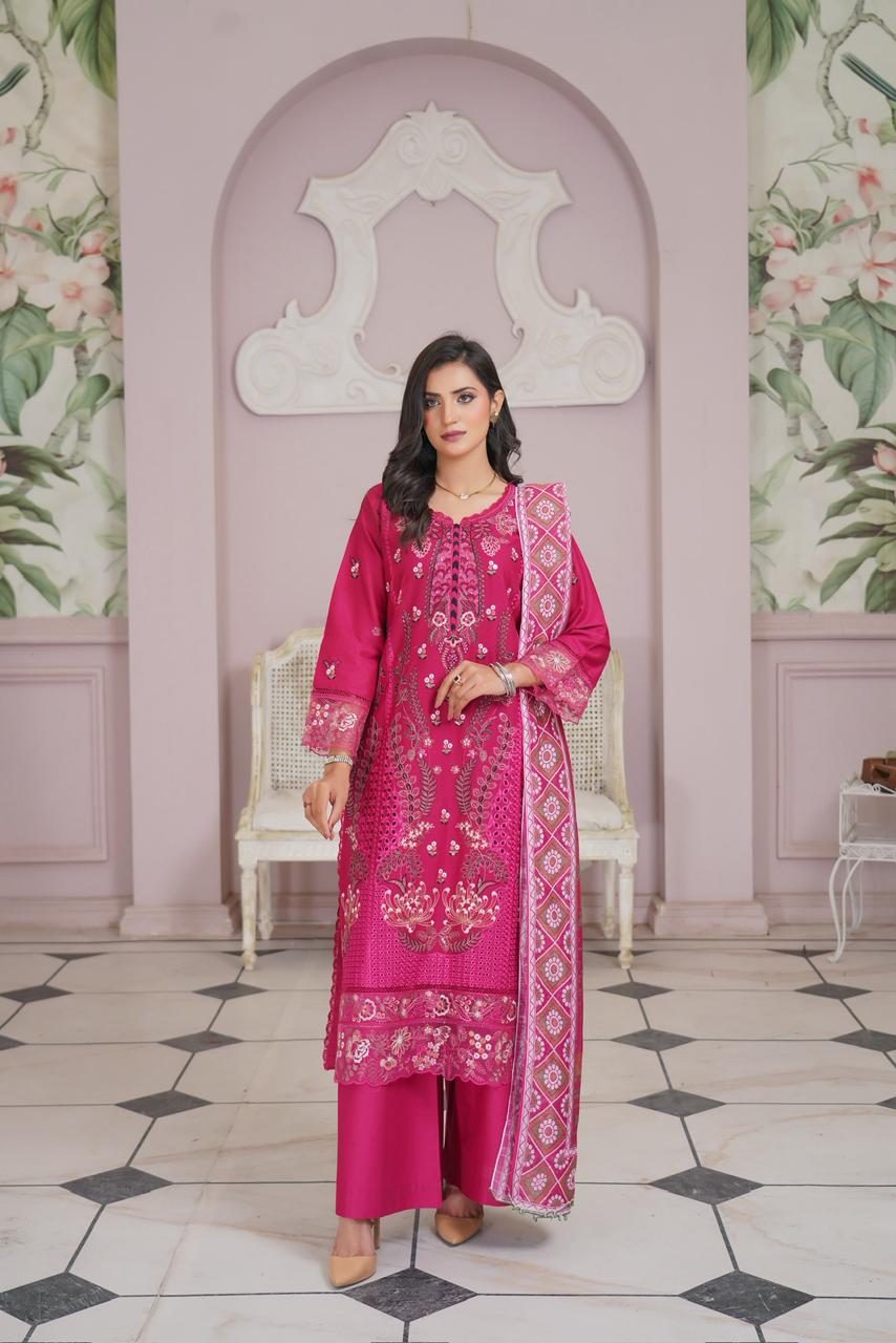 Summer Bana dora lawn Fabrics Dress Munira Designer Book 10 (3) Mehwish Zareen Luxury Lawn Suit - Image 1