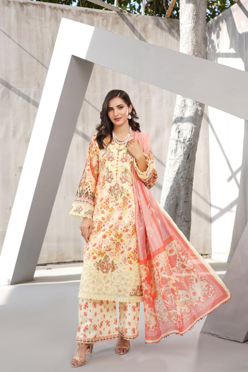 Summer Dress Munira Designer Book 01 (2) Zareen Mid-Season Airjet Luxe Suit - Image 1