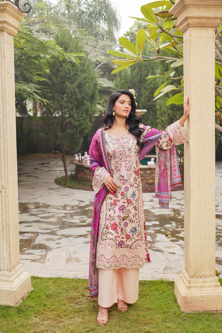 Summer Dress Munira Designer Book 02 (4) Munira Designer – Saba Cool-Tone Lawn Collection - Image 1