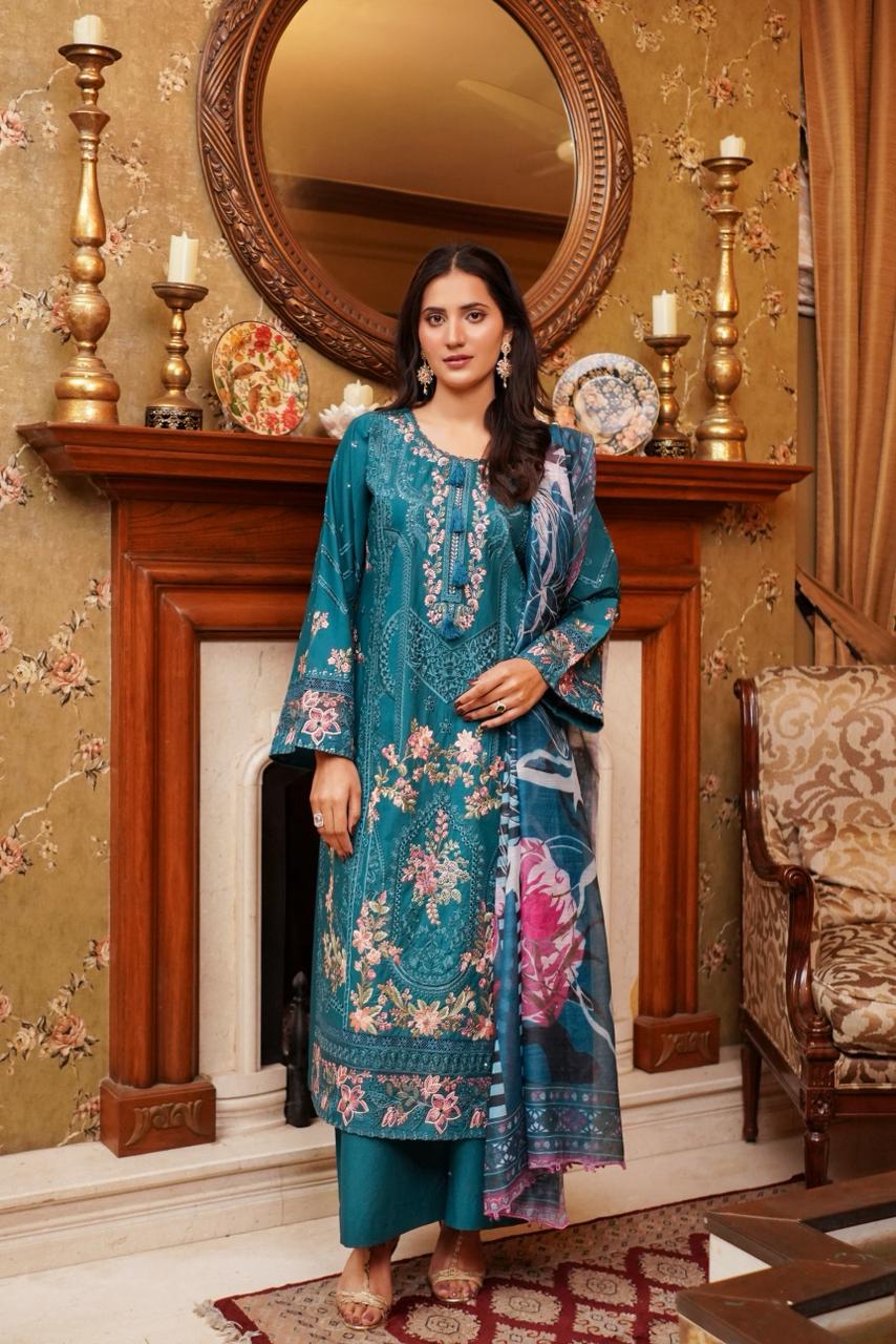 Summer Dress Munira Designer Book 03 (12) Munira Designer – Haya Signature Lawn Ensemble - Image 1