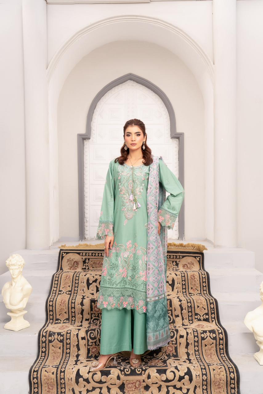 Summer Lown Dress Munira Designer Book 5 (5) Mahira Elegant Embroidered Lawn Suit - Image 1