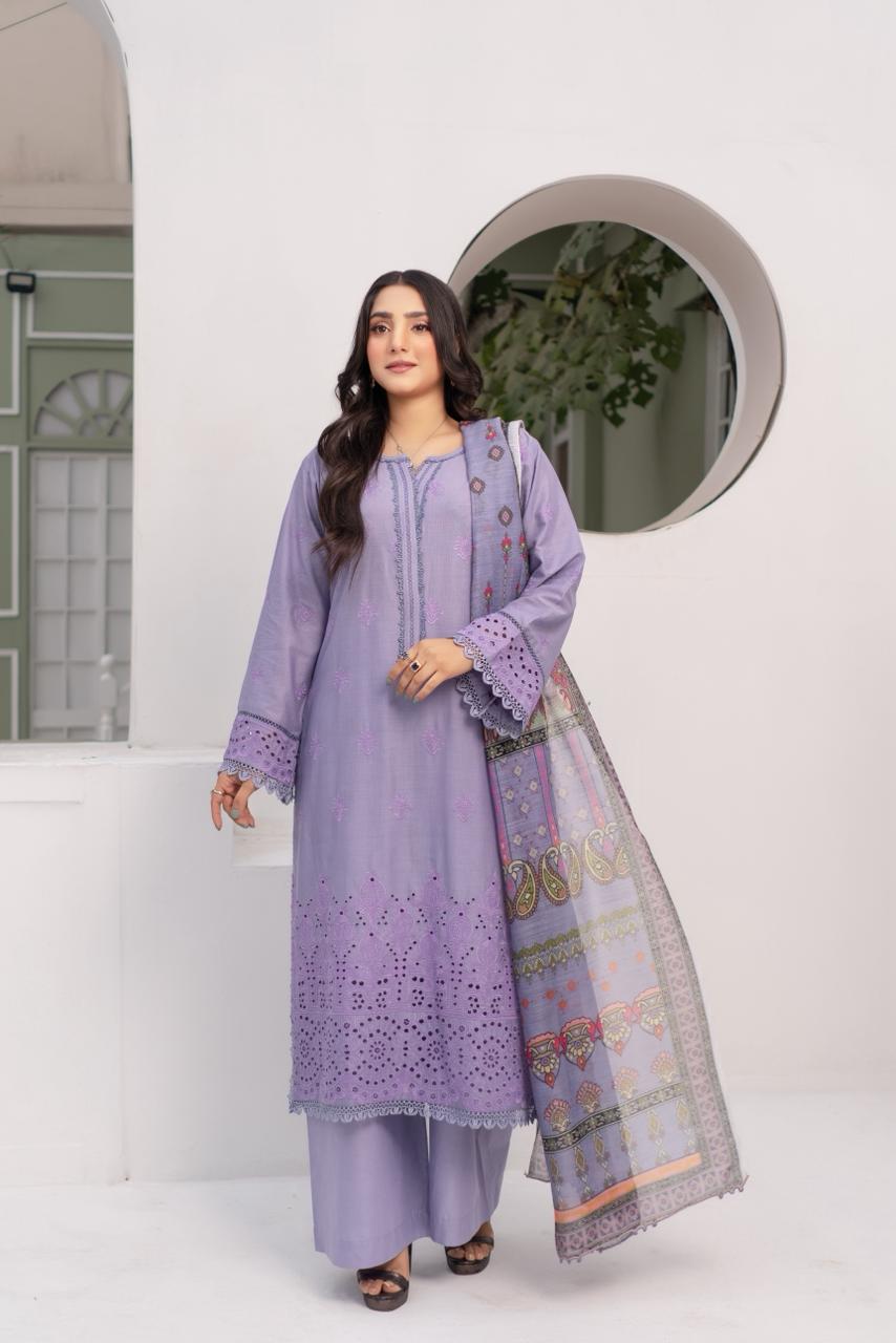 Summer Lown Dress Munira Designer Book 7 (2) Ayza Noor Chikankari Lawn Suit - Image 1