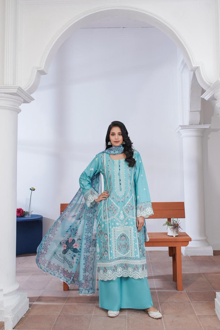 Summer Lown Dress Munira Designer Book 8 (3) Zimal Luxury Formal Suit - Image 1