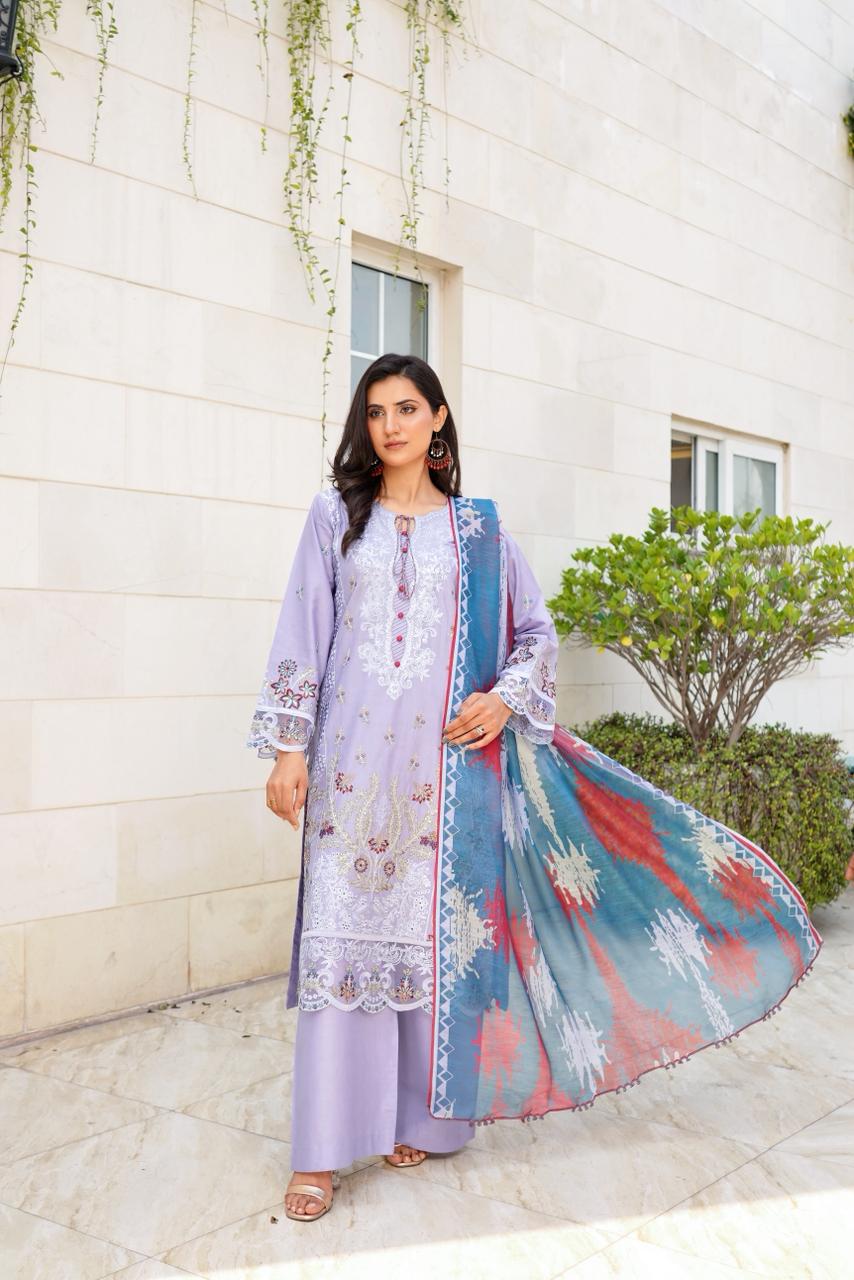 Premium Bana Dora Lawn - Munira Designer Book 17 (12.) Ivelle Signature Lawn Ensemble - Image 1