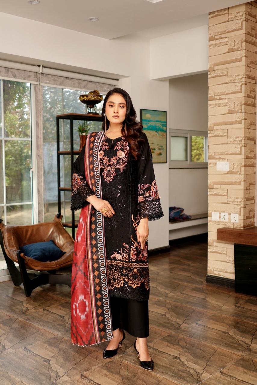Premium Bana Dora Lawn - Munira Designer Book 17 (13) Reyna Heritage Festive Suit - Image 1