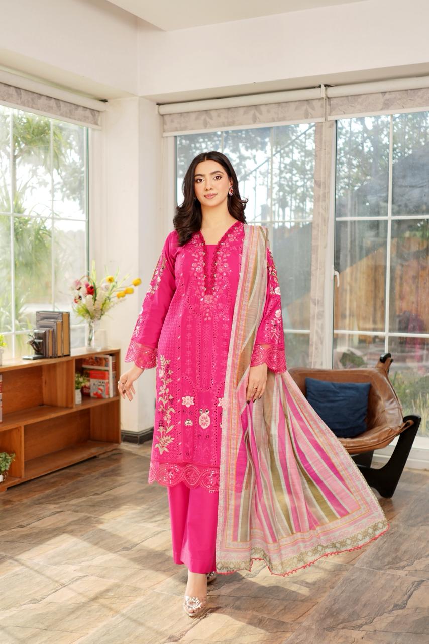 Premium Bana Dora Lawn - Munira Designer Book 17 (3) Zarmina Luxury Lawn Suit - Image 1