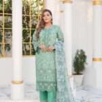 Raima Ivory Blossom Lawn Suit