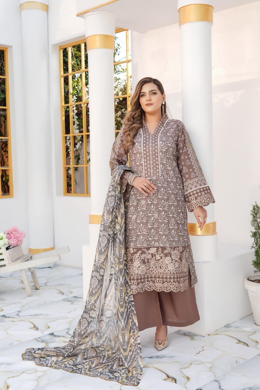 Raima Lawn Collection Munira Designer Book 14 (12) Raima Midnight Flora Lawn Suit - Image 1