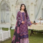 Alyana Azure Lawn Suit