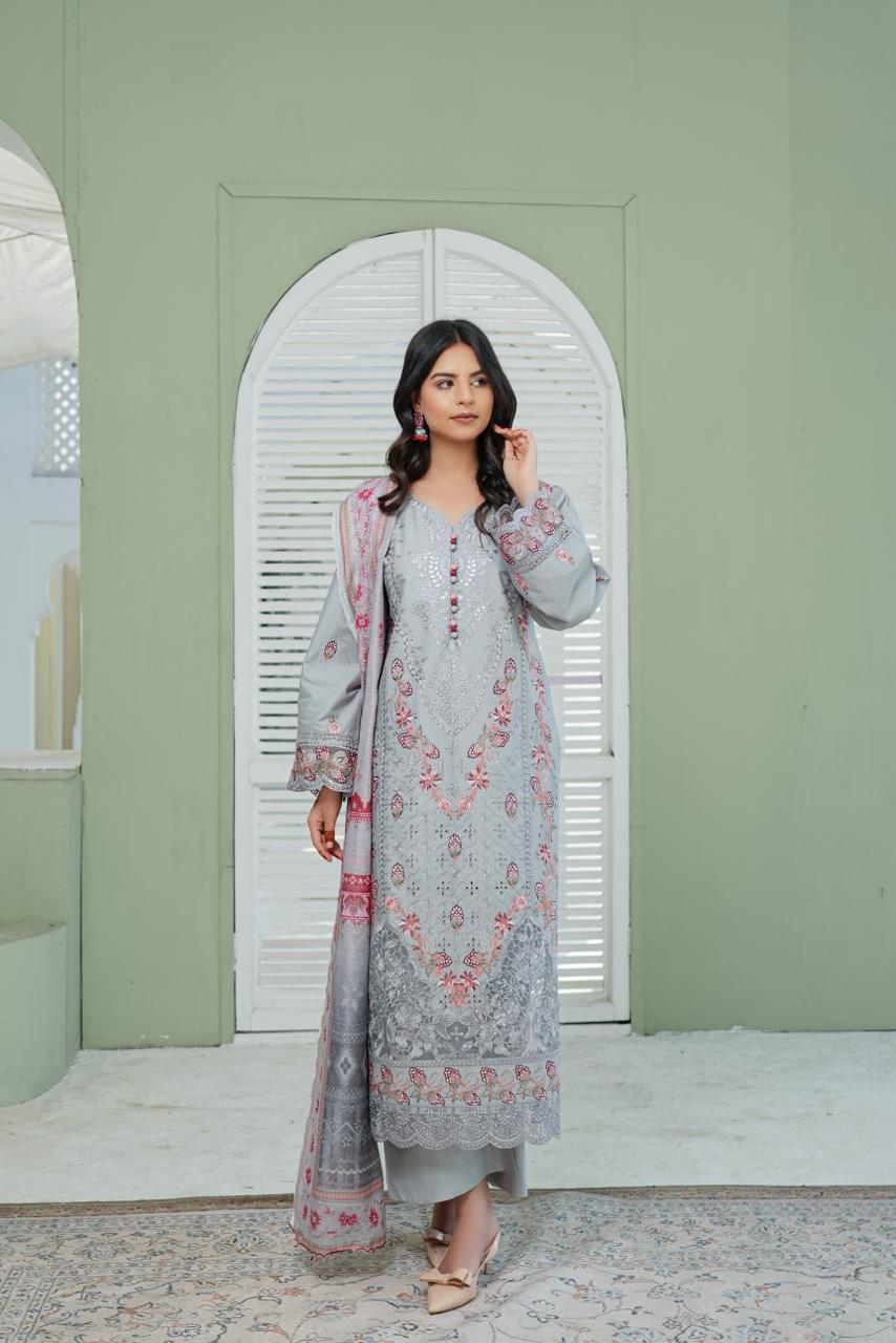 Roha Allure – Bana Dora Lawn Collection - Munira Designer Bool 21 (3) Roha Allure – Zivara Royal Lawn Ensemble - Image 1
