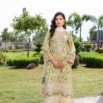 Sawaira Ivory Flora Lawn Suit