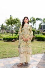 Sawaira Ivory Flora Lawn Suit