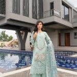 Rihana Aqua Festive Lawn Set