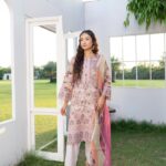 Safeera Ivory Orchid Lawn Dress