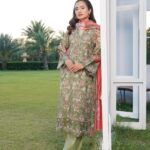 Safeera Sage Green Lawn Suit