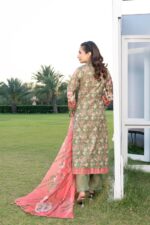 Safeera Sage Green Lawn Suit - Image 2