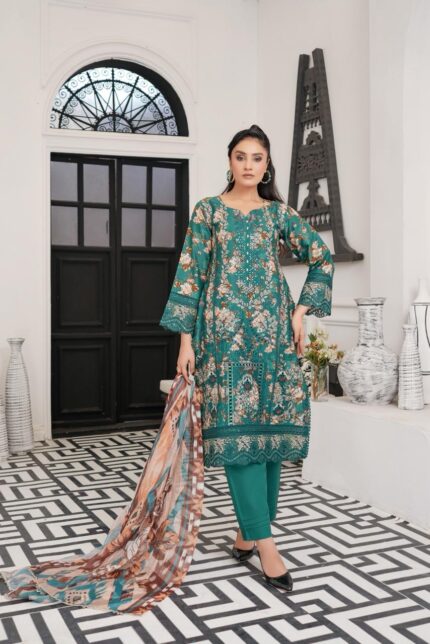 Zimmal Blue Bloom Lawn Suit