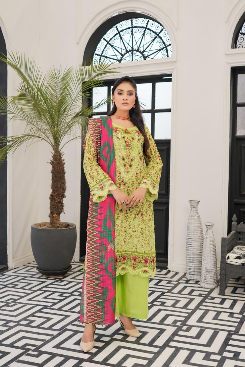 Zimmal Lawn Casual Wear - Munira Designer - 13 Zimmal Garden Luxe Lawn Suit - Image 1