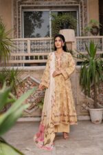 Aizah Golden Petal Lawn Frock