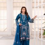 Arshia Sapphire Bloom Lawn Suit