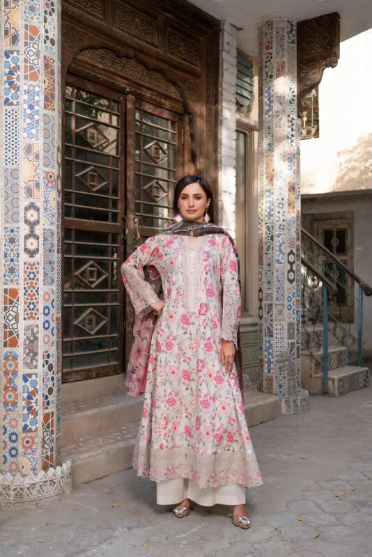 Kinzzay Rose Petal Lawn Frock