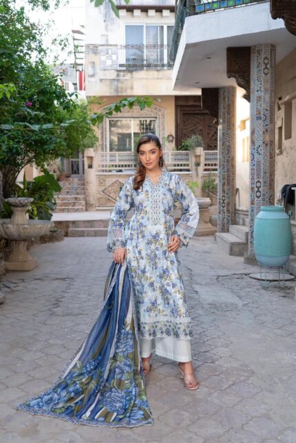 Kinzzay Mint Serenity Lawn Frock