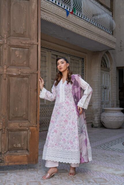 Kinzzay Lavender Charm Lawn Frock