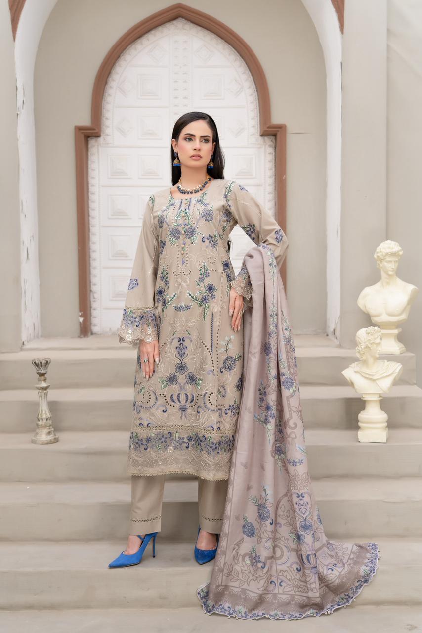 Samreen Lawn Suit by Munira Designers 5 Samreen Lavender Bloom Lawn Suit - Image 1